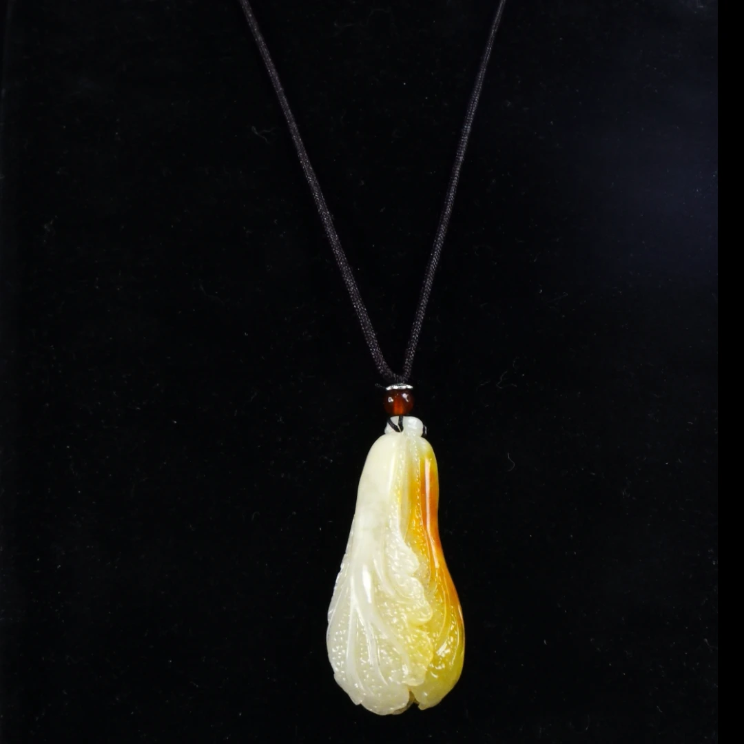 23寿山石黄巢冻百财挂件30.3克6x2.6x1.6cm