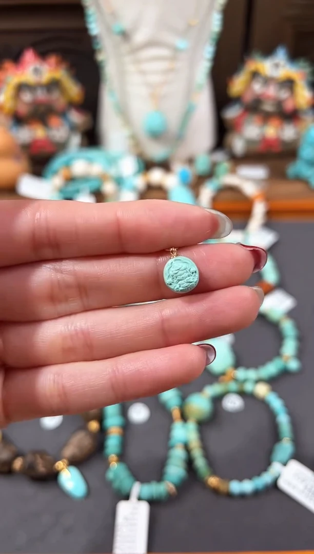 【闪购商品】绿松石提溜18K金镶嵌绿松石提溜