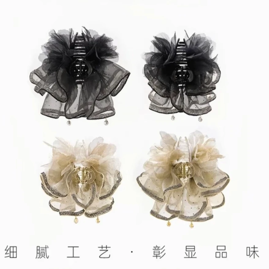 【裙摆抓夹】百搭高级感手工发饰时尚气质优雅轻奢风鲨鱼夹小众发饰