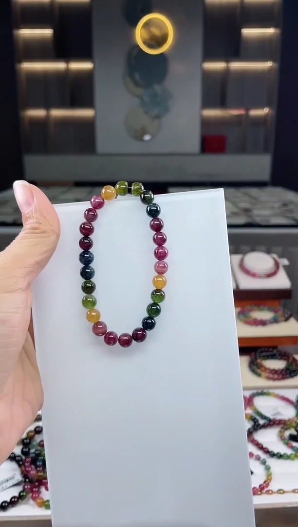 未镶嵌单圈手串碧玺（多样性发一条）Q