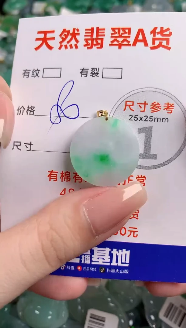 翡翠18K金镶嵌颈饰24000115