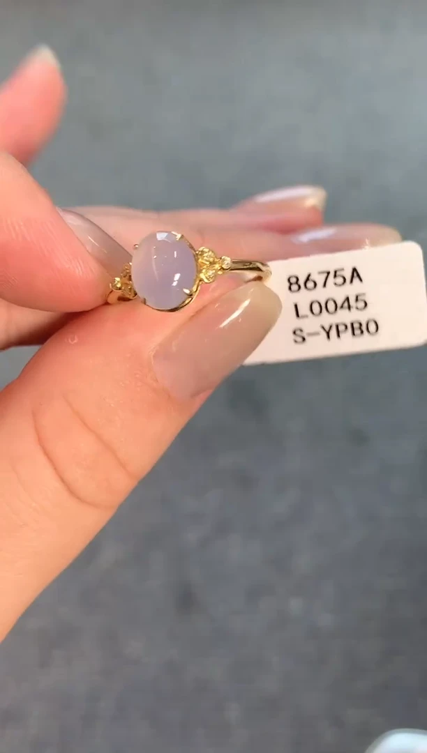 翡翠戒指18K金镶嵌L0045多样性发其一