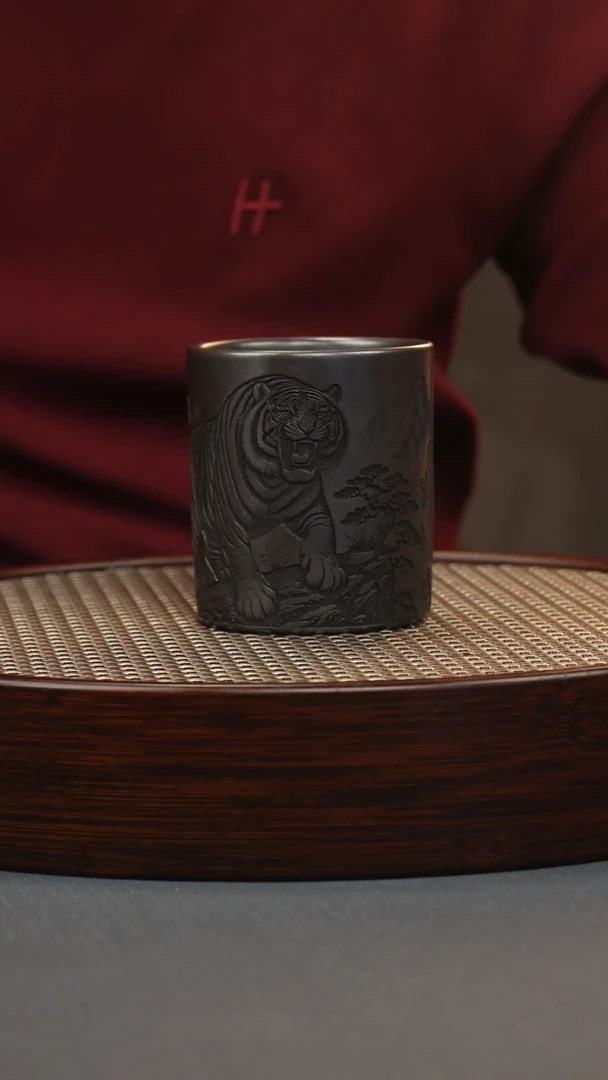 【闪购商品】紫砂茶壶石黄 卧虎藏龙直筒杯