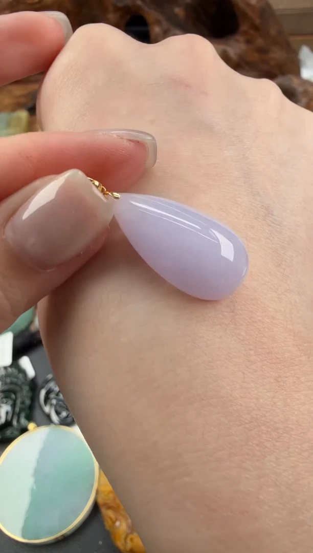 吊坠(不含链)18K金镶嵌翡翠翡翠饰品-250