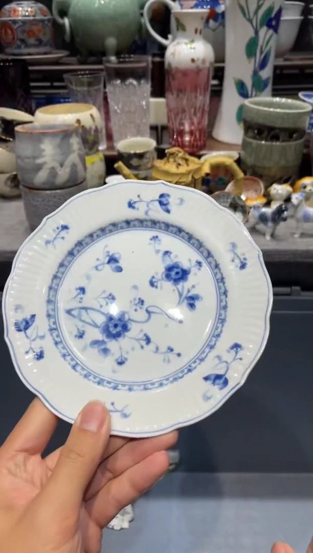 瓷片全新青花盘子