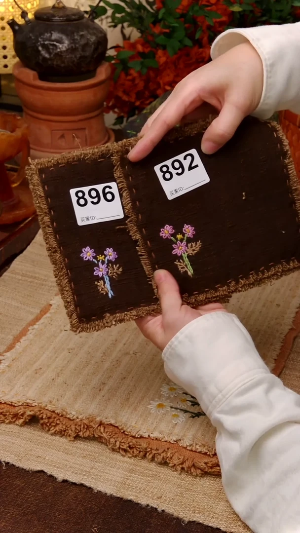 静*️Cici手作刺子绣柿染壶垫杯892，896