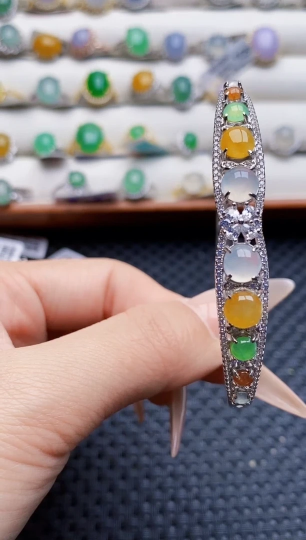 银S925镶嵌戒指翡翠2357