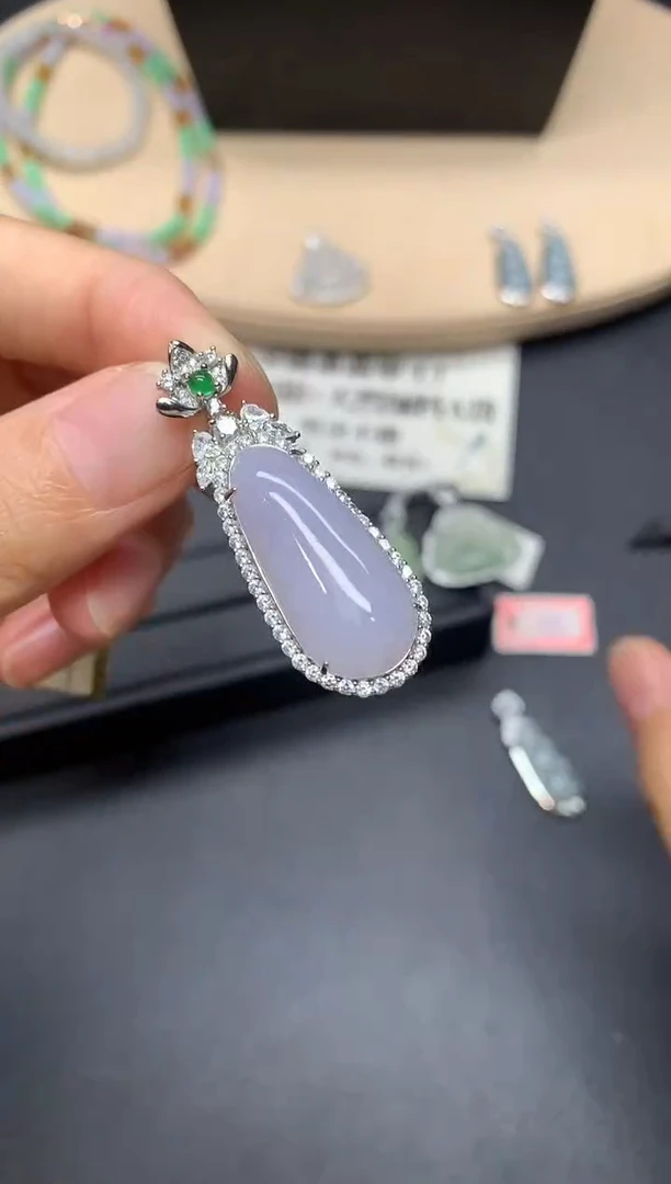 翡翠银S925镶嵌吊坠(不含链)福瓜【多样性发其一】