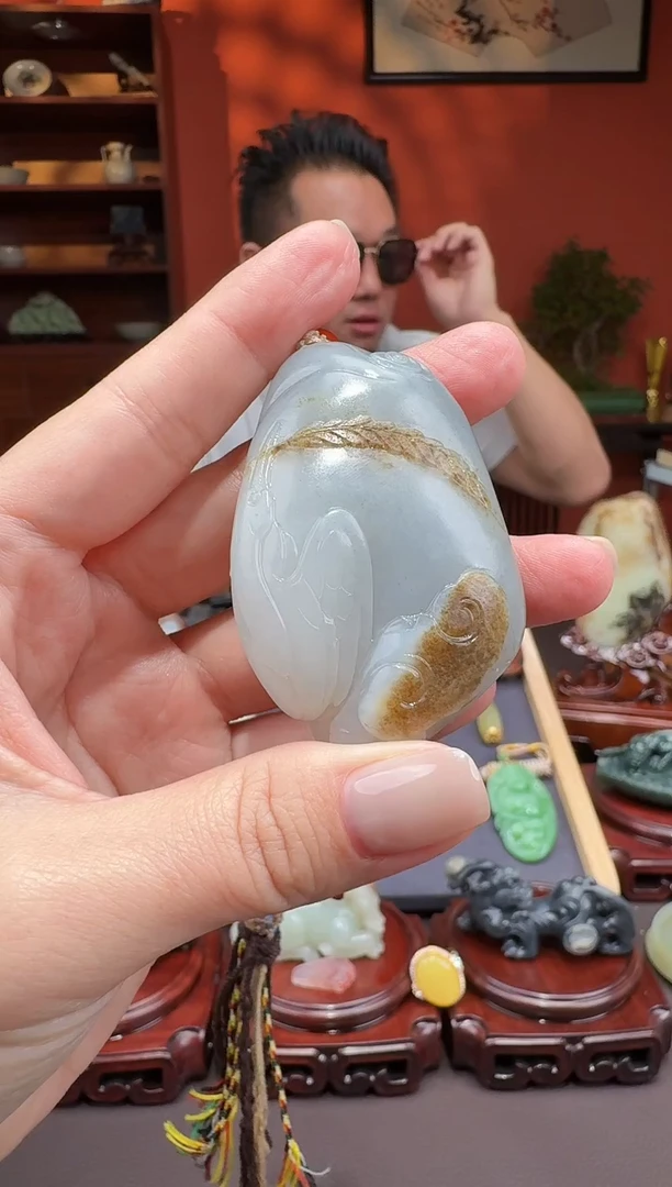 未镶嵌和田玉把件随型手把