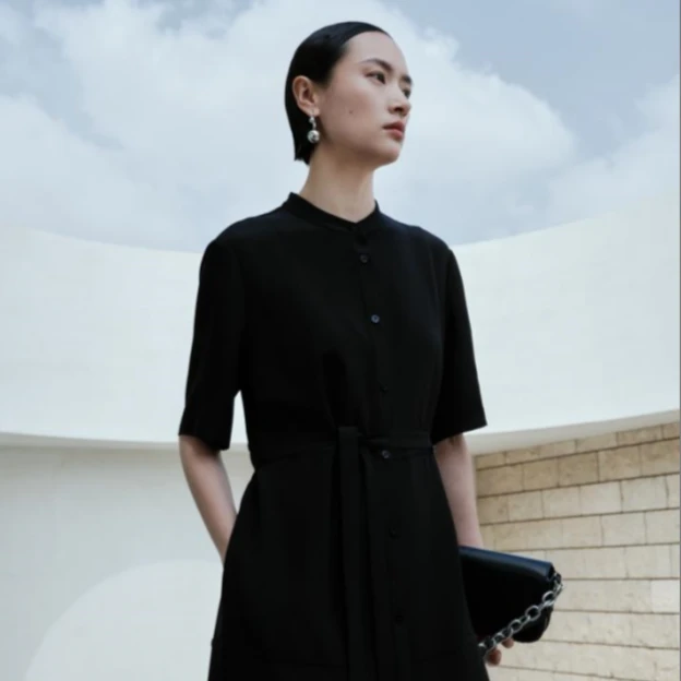 Marisfrolg/玛丝菲尔【新能量黑裙-幽兰】优雅黑色连衣裙ACDE10896