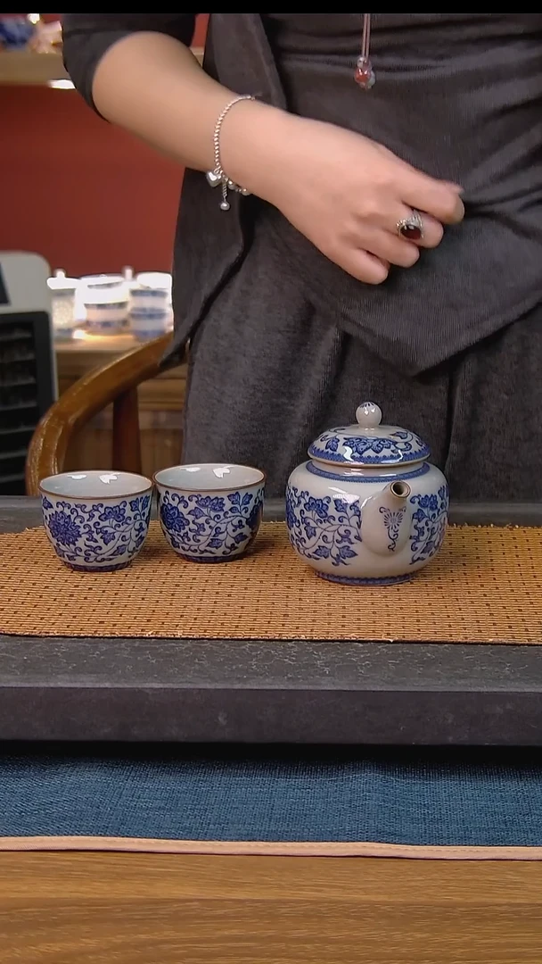 简装家用款3件套 老陶泥开片纹陶瓷茶具