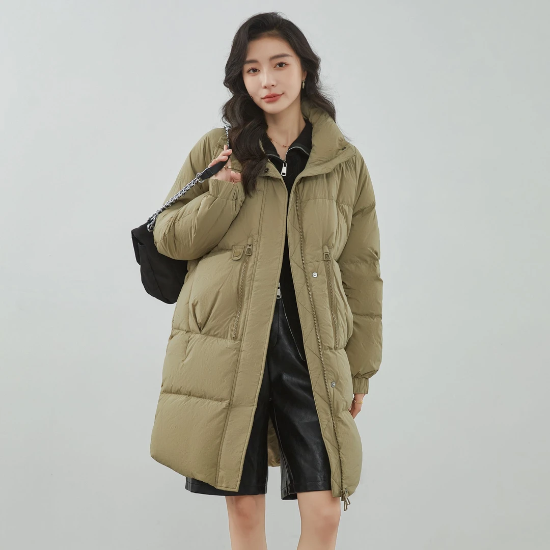 【大美专属】宽松休闲仙女风气质中长款90鸭绒羽绒服-822058