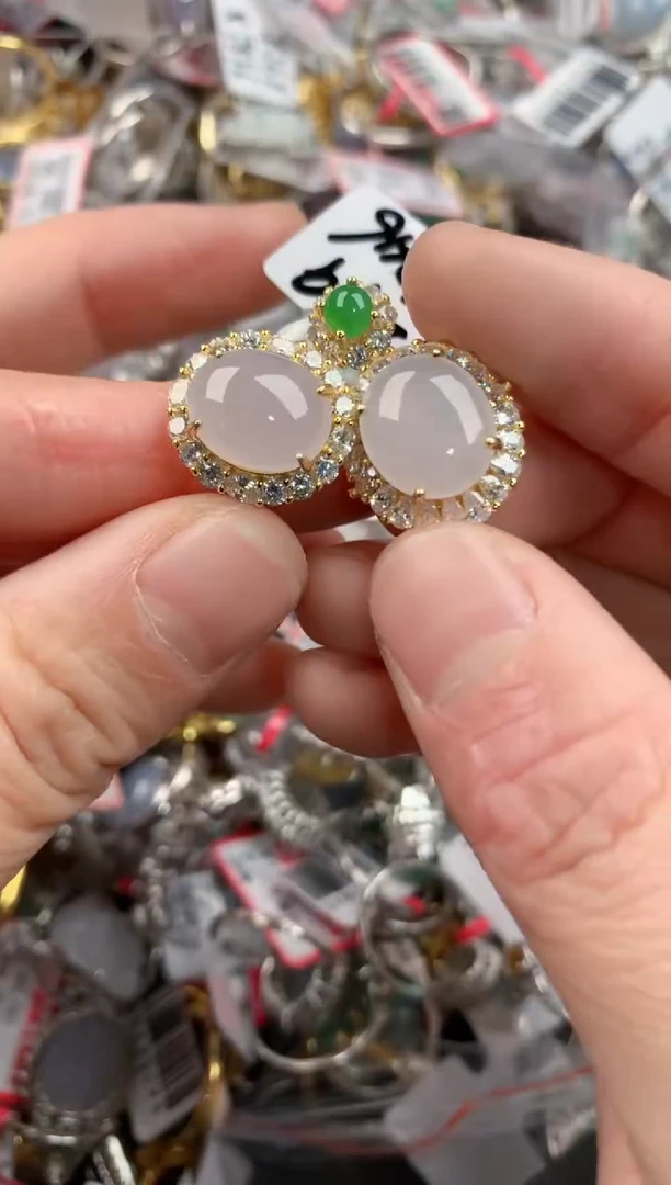 银S925镶嵌戒指翡翠222   2