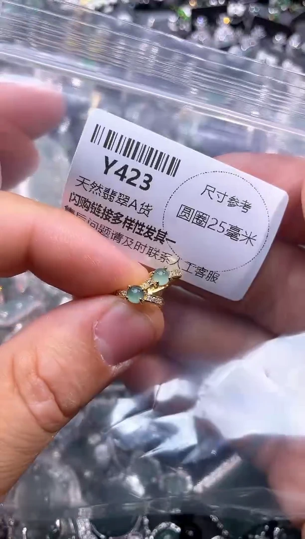 【闪购商品】翡翠颈饰未镶嵌Y423耳扣