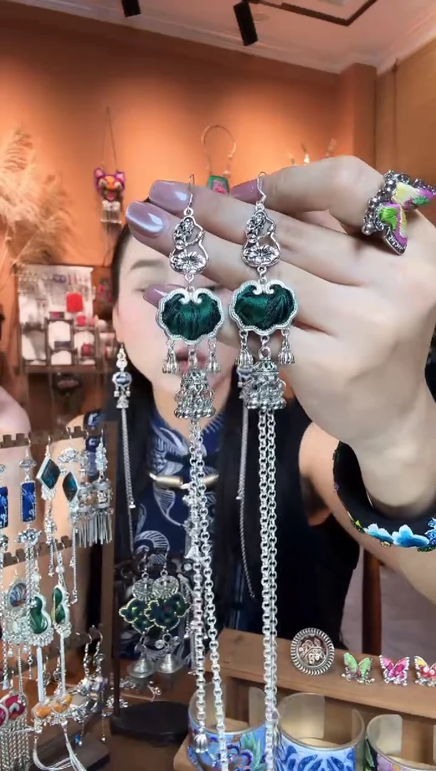 刺绣纯手工民族风耳环