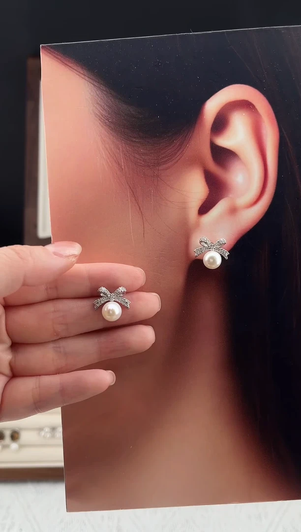 合金耳饰淡水珍珠13
