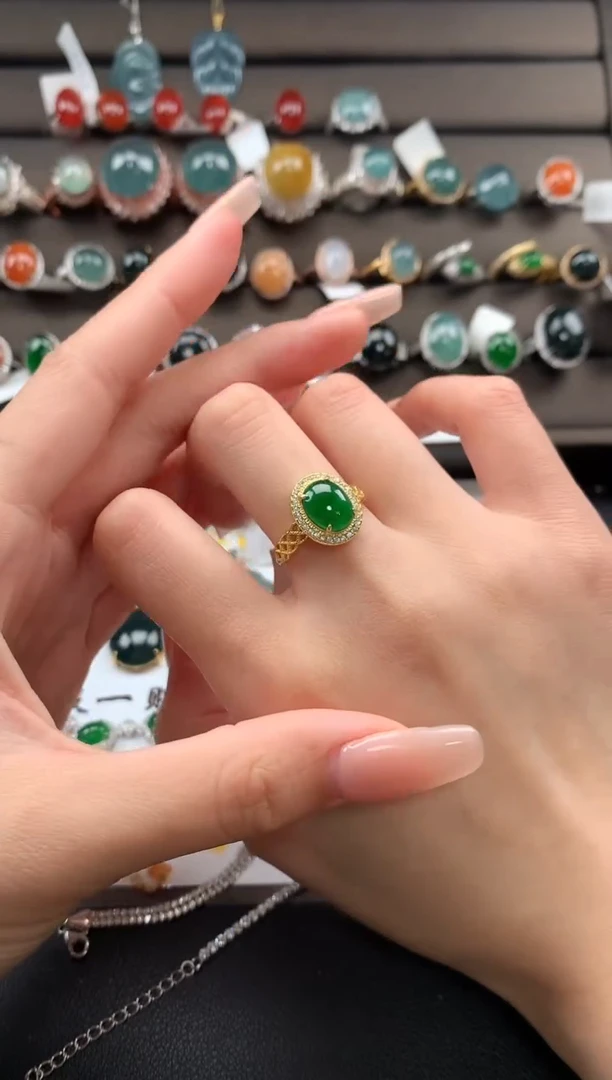 【闪购商品】翡翠戒指银S925镶嵌32132131