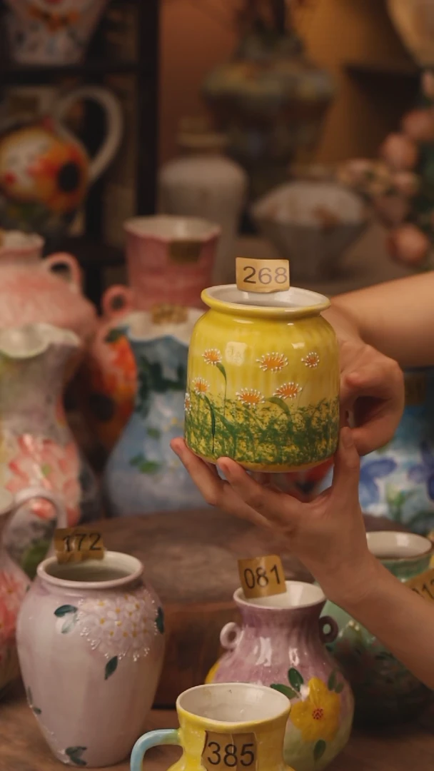 陶瓷268景德镇设计师手作花器摆件侘寂风
