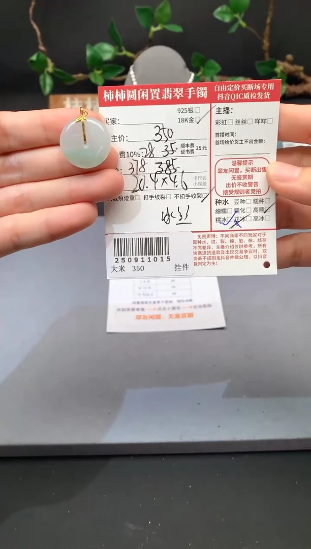 颈饰18K金镶嵌翡翠姐姐250911015