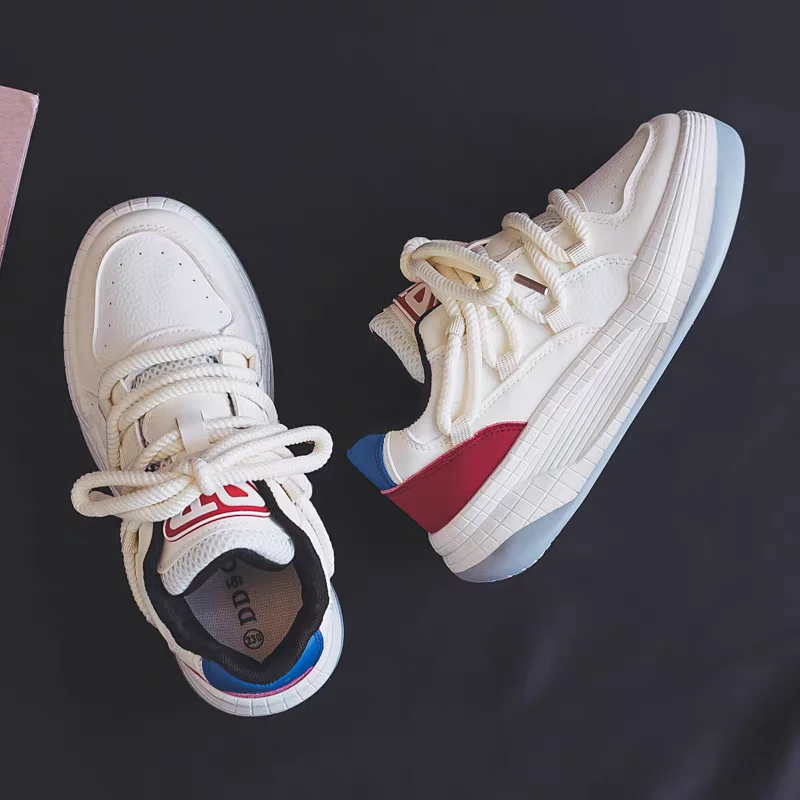 2508面包厚底小白鞋女2025新款爆款小个子配裙子运动板鞋球鞋
