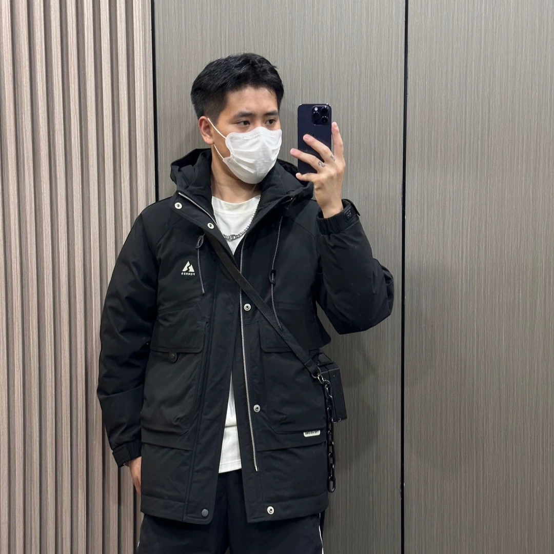 连帽工装中长款保暖男士冬季外套5688