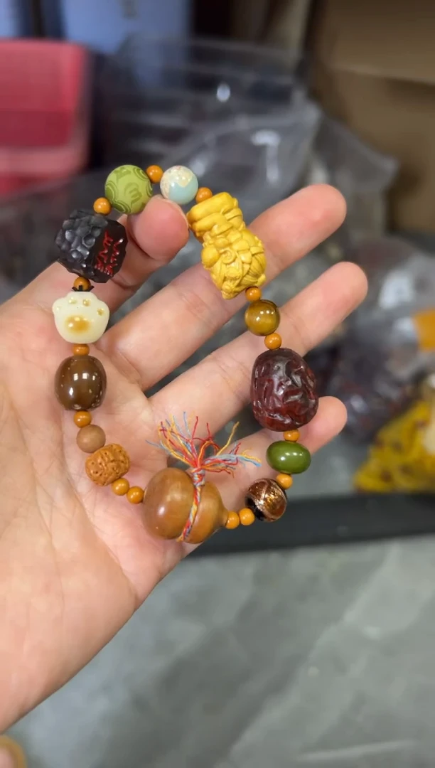 檀香木手串/手链黄财财多宝檀木花生款手串[2478]
