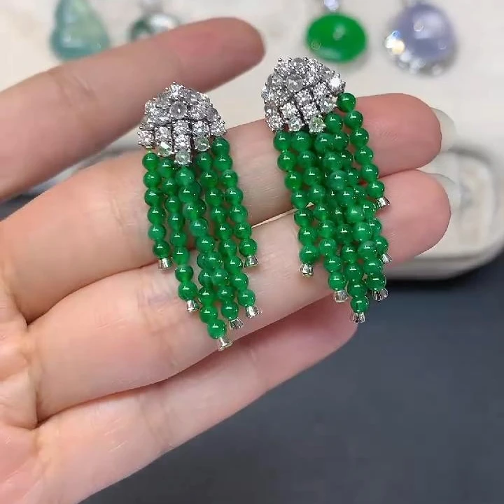 翡翠耳饰-18K金-BK|CXQ4