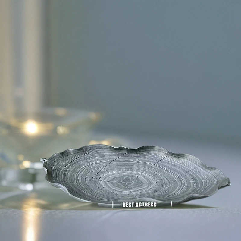 紫霞堂松花石香插  仿树叶形状 精选 手工雕刻香插 优质大气创意