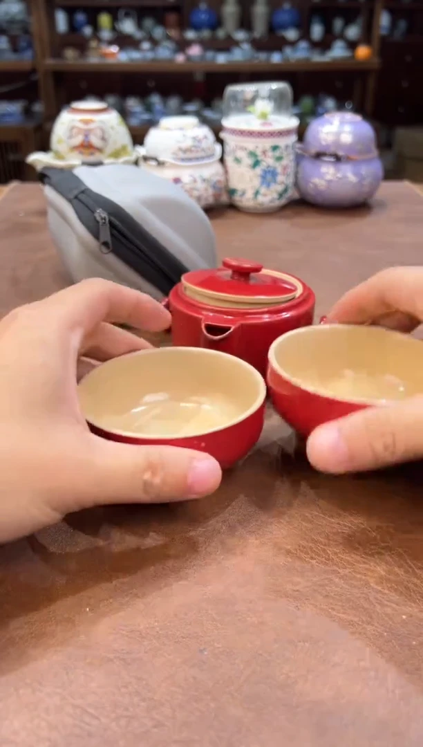 真的很便宜超好看会开片的旅行茶具