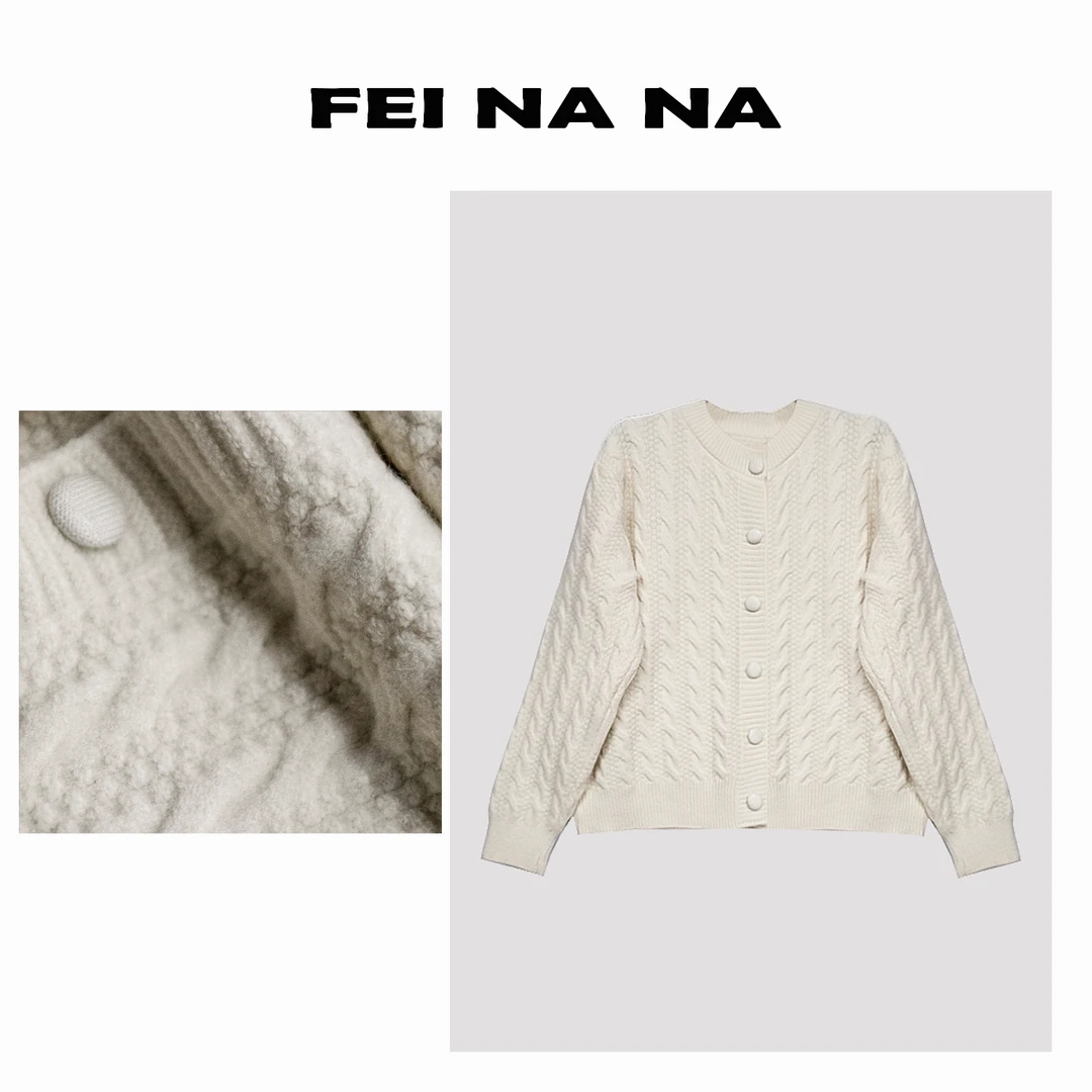 【NY麻花毛衣开衫】2024新款时尚麻花纹理针织毛衣开衫011903