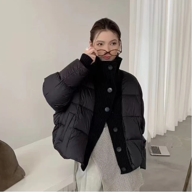 冬季新款韩系轻便保暖时尚气质洋气减龄百搭拼接小款外套81106