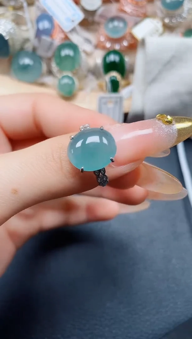 【闪购商品】翡翠戒指银S925镶嵌翡翠