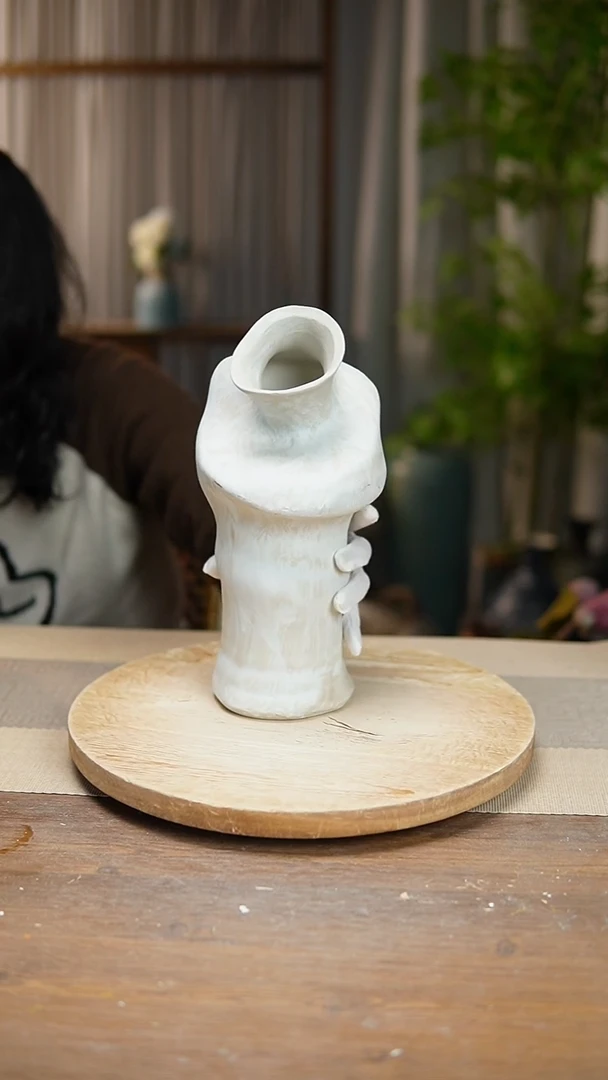 【闪购商品】陶瓷花器陶瓷花瓶手捏瓶001瑕疵