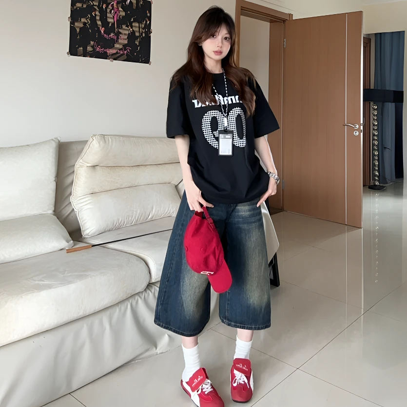 cgc重磅260g嘻哈美式运动纯棉短袖T恤夏季宽松显瘦男女同款上衣