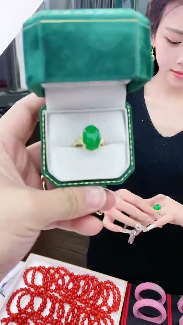 【闪购商品】翡翠戒指14K金镶嵌J6戒指