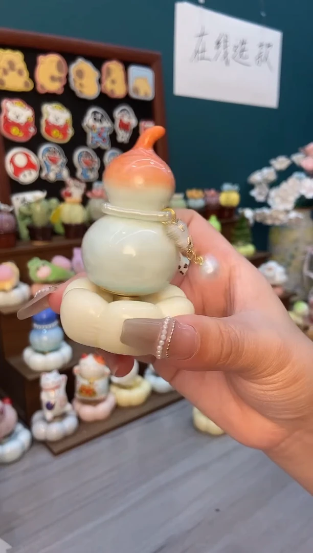 摆件陶橘色葫芦景德镇陶瓷摆件1个装