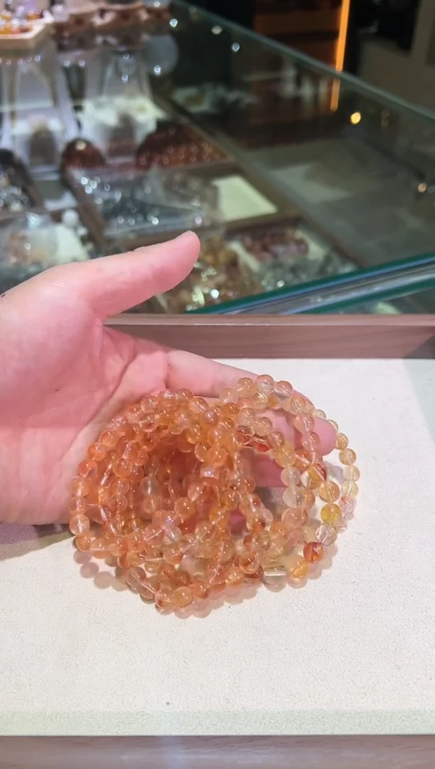 水晶手链未镶嵌7.8mm+彩胶花（多样性发一）