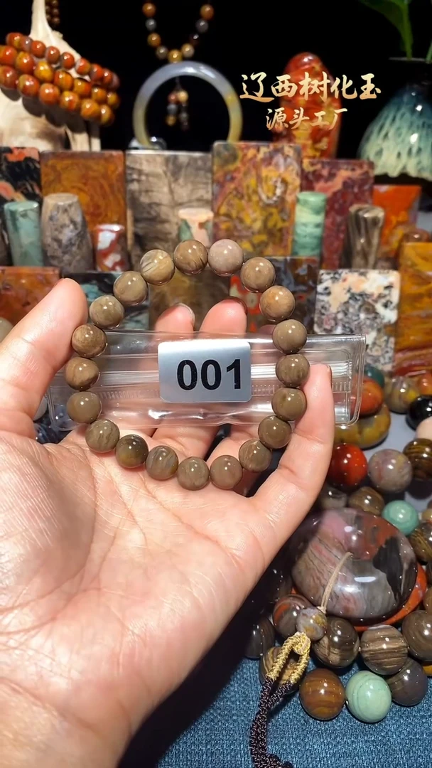 未镶嵌-硅化玉天然北票硅化玉手串10.7