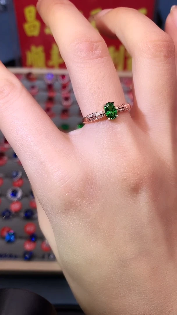 【闪购商品】透辉石戒指银S925镶嵌1111111