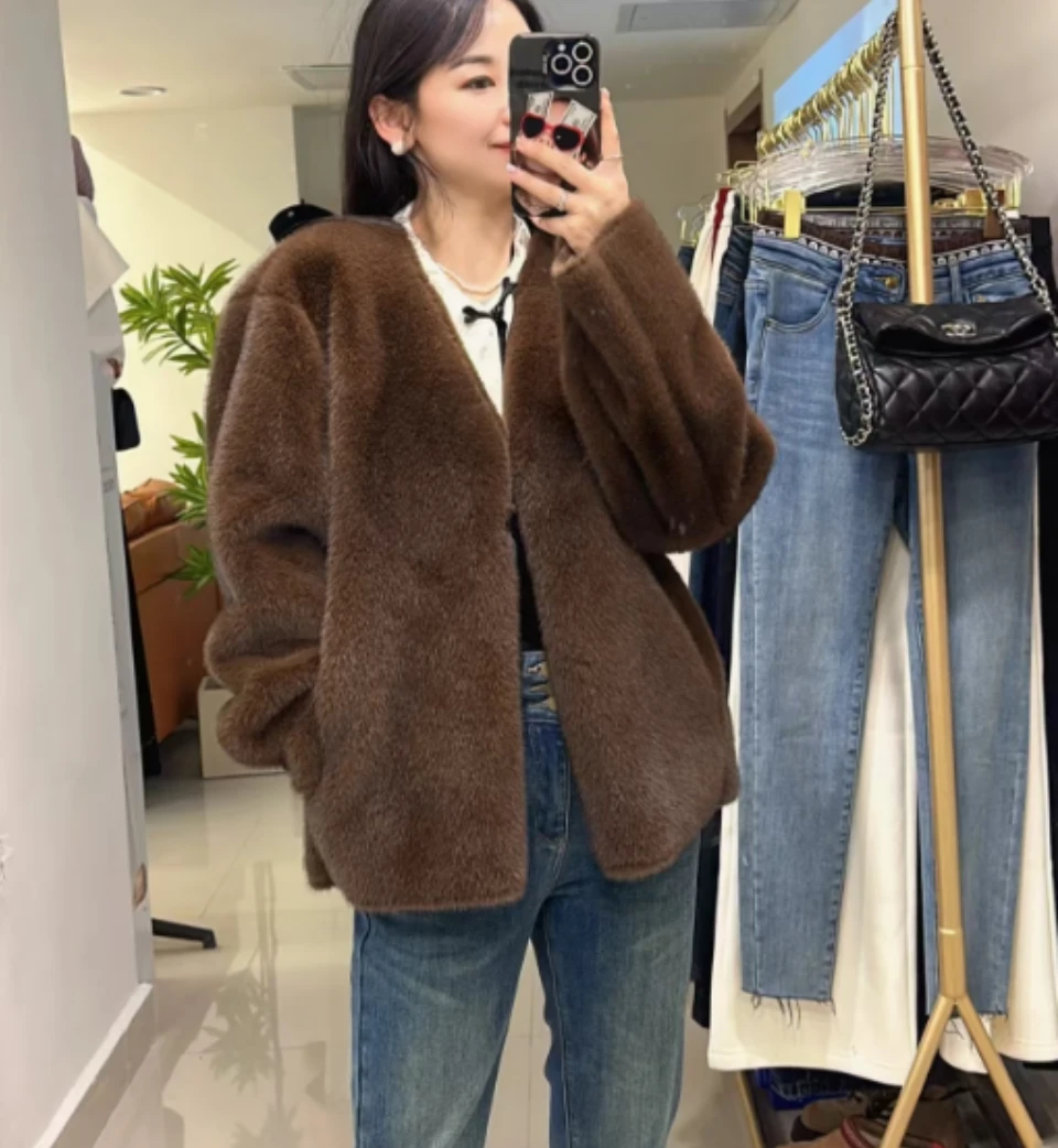 ZHIXIN黑色保暖女士百搭时尚冬季羽绒服外套加厚翻领女款