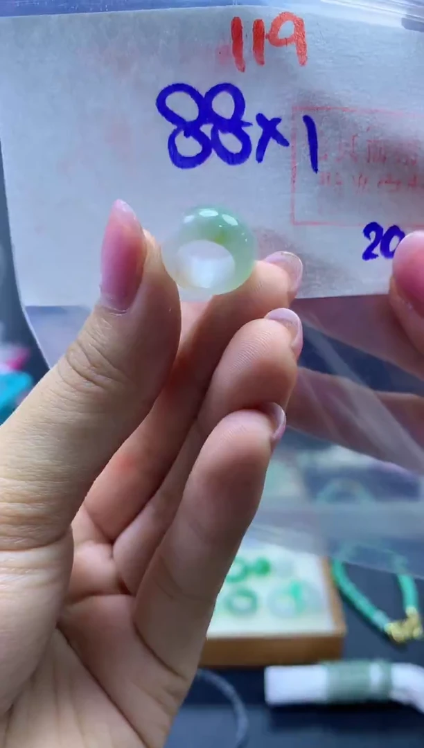 未镶嵌定制翡翠甜甜圈#88元-毛货需精细抛光