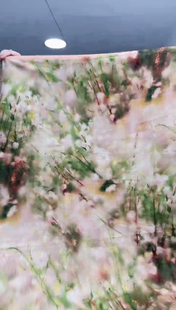 丝绸粉绿花卉1400*140大方巾