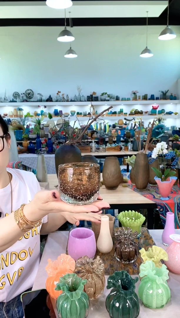 慕忆家手作琉璃花瓶小号