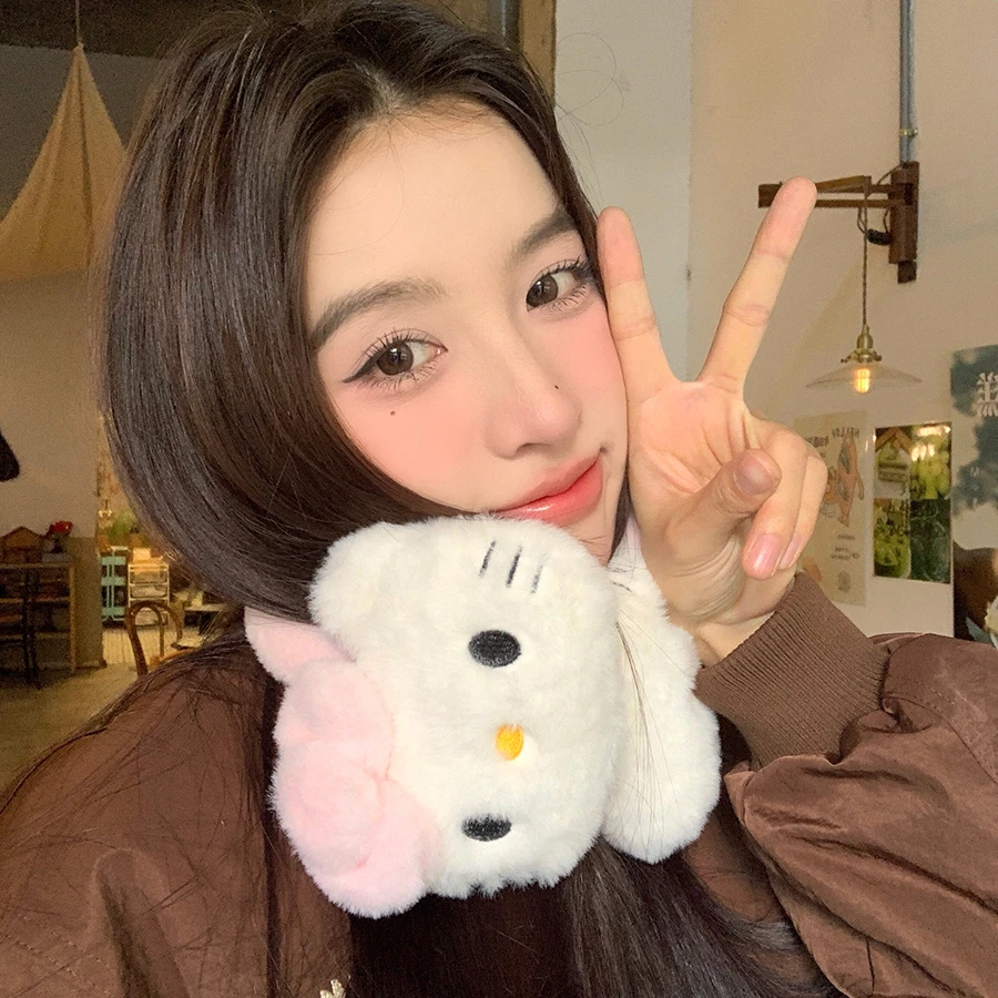 卡通kt猫毛绒耳罩护耳耳暖耳包学生可爱骑行耳机式耳套女冬季新款