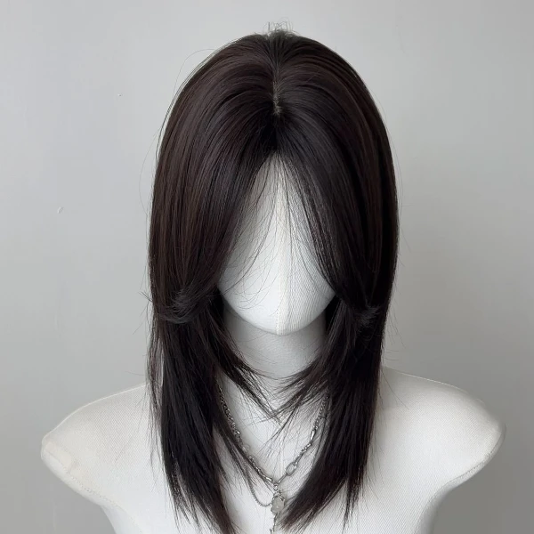 水舞沙假发女中长发日常自然减龄中分锁骨发齐肩仿真发全头套式