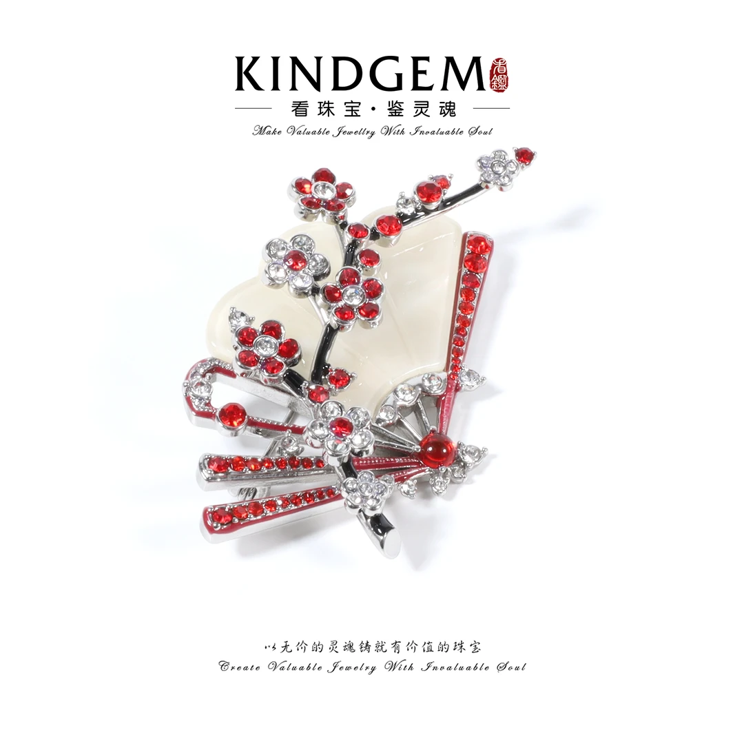 铜合金锆石胸针 KindGem 经典复古设计款小众气质胸针 C-45351