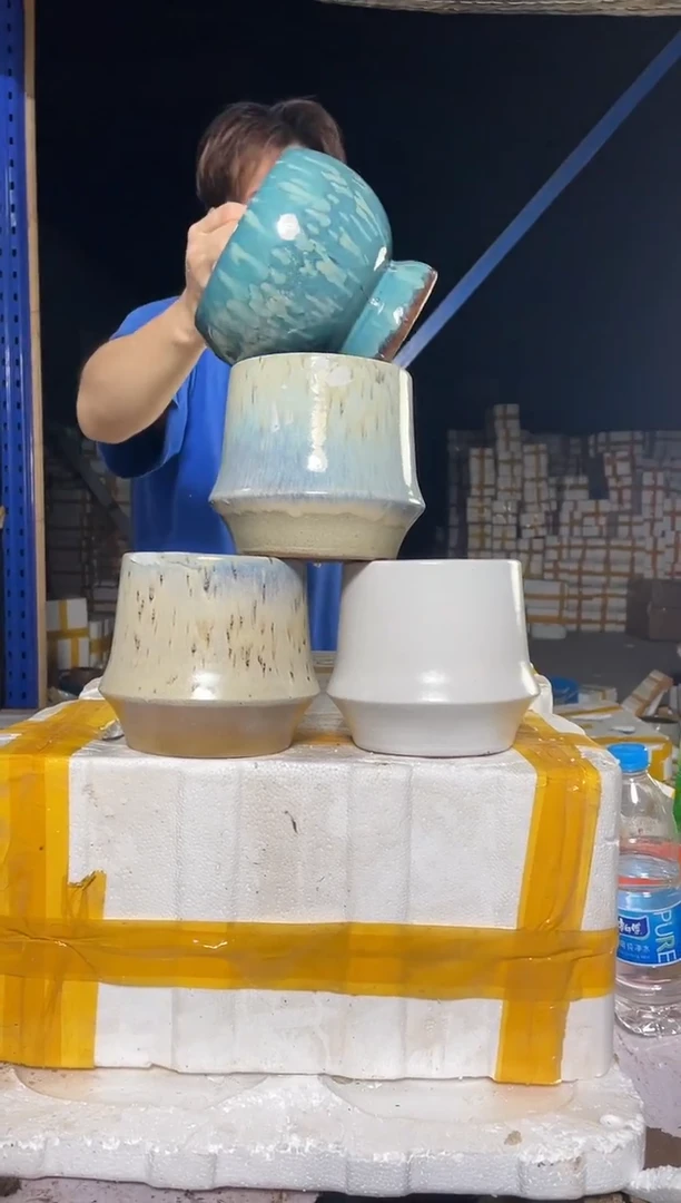 紫砂花盆宜兴紫砂粗陶花盆14*15