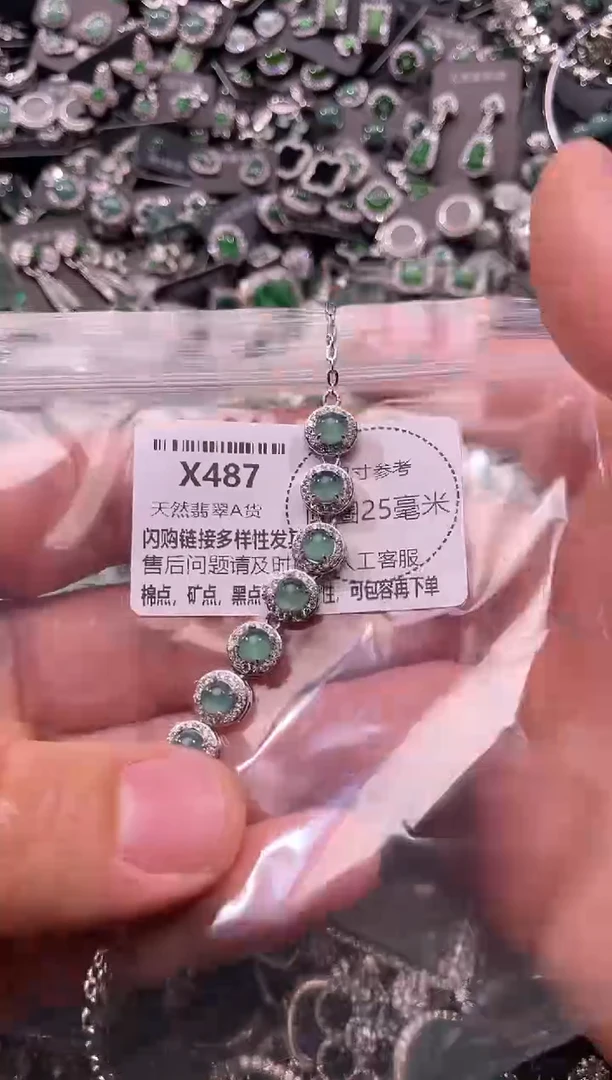 翡翠未镶嵌颈饰X487手链