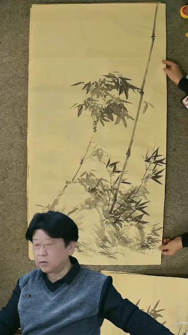 国画四尺整张  墨竹  69*138cm