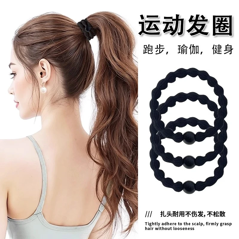 春夏豆豆发圈女高级感新款高端发绳高弹力耐用皮筋扎头发运动头绳